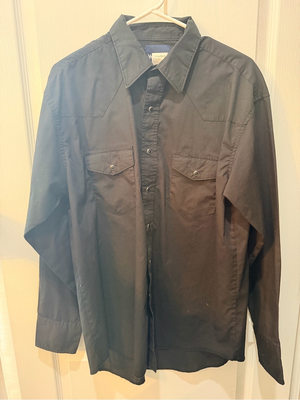 Vintage Wrangler Black Pearl Snap Western Shirt
